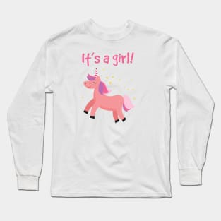 Cute Unicorn - It's A Girl Long Sleeve T-Shirt